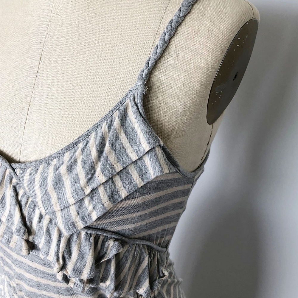 PINK ROSE - Long Ruffle Front Knit Stripe Dress - Picture 4 of 4